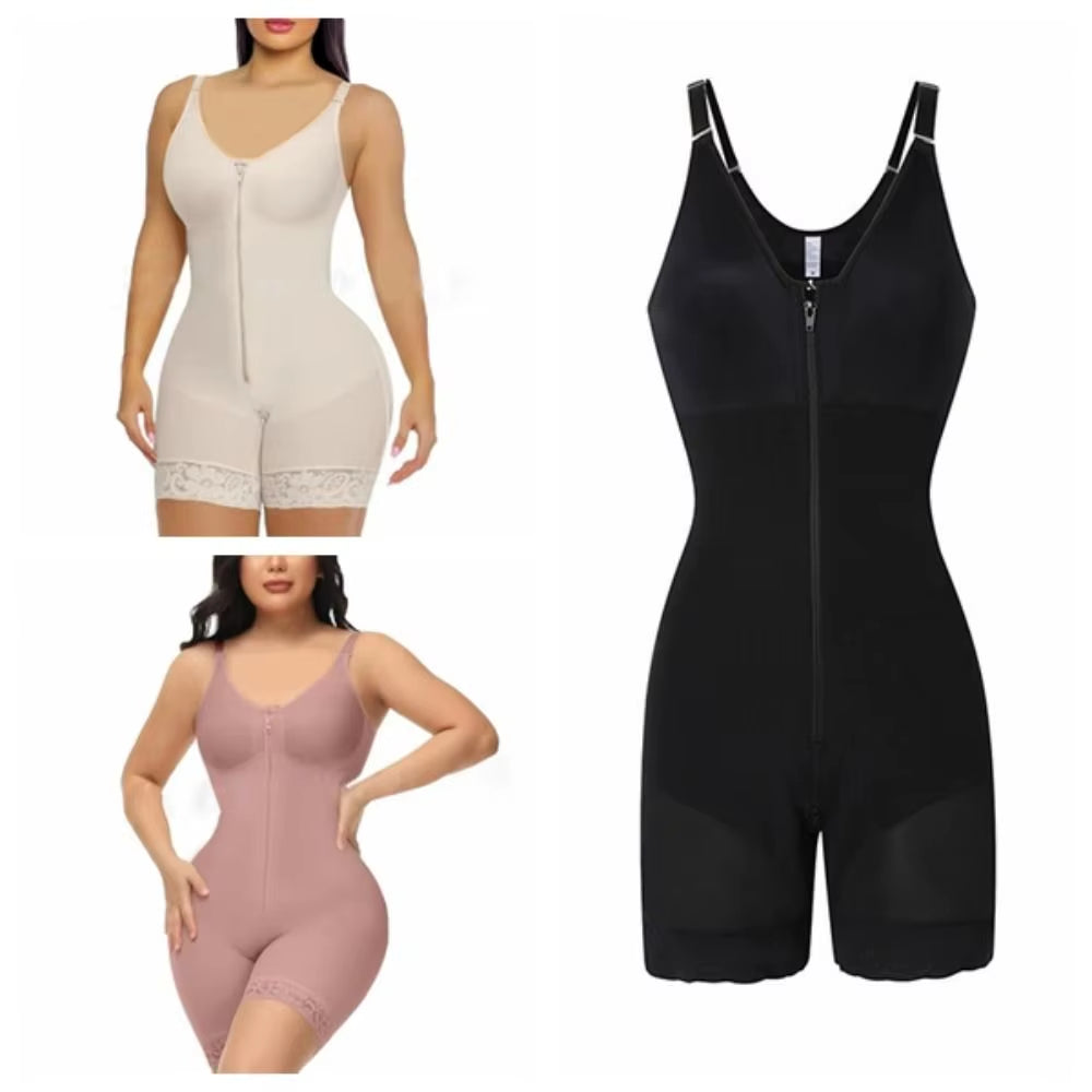Zipper Style Postpartum Body Shaper Underwear Seamless Slimming Shapewear Push up Butt Lifting Tummy Control Jumpsuits Yoga